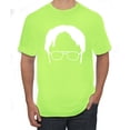 thumbnail image 1 of Wild Bobby, Office Dwight Glasses Face Silhouette Funny Schrute, Pop Culture, Men Graphic Tee, Safety Green, Small, 1 of 4
