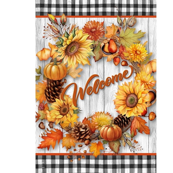 Briarwood Lane Garden Flag 12x18 For Outdoor Welcome Fall Wreath For Fall Garden Flag Flags For Outside