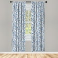 thumbnail image 3 of Ambesonne Floral Curtains, Blossoming Bluebelles, Pair of 28"x84", Turquoise Dark Blue, 3 of 5