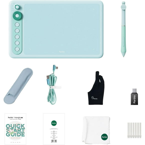 Parblo Intangbo X7 Tableta de Dibujo 7.2 x 4.5'' Tabletas Gráficas Digitales con Interruptor de Modo, 6 Teclas Personalizadas, Lápiz Óptico sin Batería S01 Arte Tableta para Arte Diseño Digital,