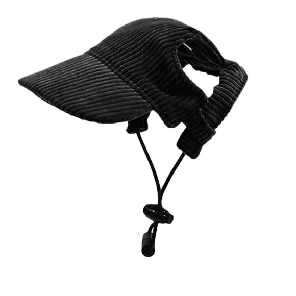 Gorra de béisbol para perros Symphonyw, tamaño mediano, negra, con orificios ajustables para las orejas