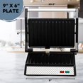 OVENTE Electric Indoor Panini Press Grill and Sandwich Maker with Non-Stick Coated Plates, Cool-Touch Handle and Removable Drip Tray, Opens 180 Degrees to Fit Any Type or Size of Food, Silver GP0540B