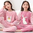 thumbnail image 2 of Ropa para niñas, conjunto de pijamas de lana de Navidad, franela para niños, ropa de dormir cálida de dibujos animados, ropa de casa para niños, invierno, otoño, primavera, adolescentes de 5 a 15 años, 2 of 4