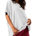 thumbnail image 2 of LANGWYQU Summer Oversize Women Short Sleeved Loose Casual Shirt Tops, 2 of 5