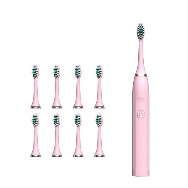 Langgg Electric Sonic Toothbrush with 8 Replacement Brushes Waterproof Electric Toothbrush with Soft High Density Bristles
