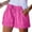 #01Hot Pink, variant on Shorts for Women Trendy Summer 2026 Casual Beach Cotton Linen Drawstring Elastic Waist Plus Size Shorts Pockets Blue M