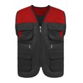 thumbnail image 4 of TOPTIE Gilet de Bénévole de Supermarché pour Adulte Voyage Safari à Multiples Poches - Noir Rouge - P, 4 of 8