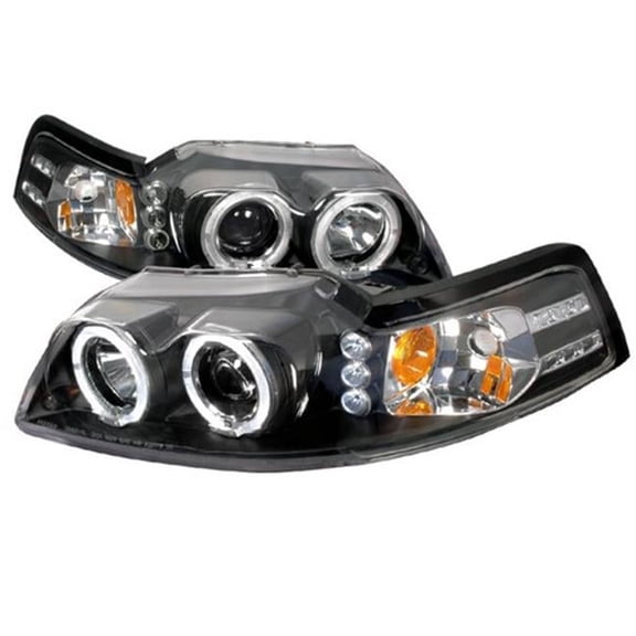 Halo LED Projector Headlight for 99 to 04 Ford Mustang, Black - 10 x 21 x 26 in.