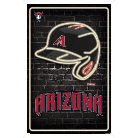 MLB Arizona Diamondbacks – Neon Helmet 23 Wall Poster 22.375 x 34 Framed