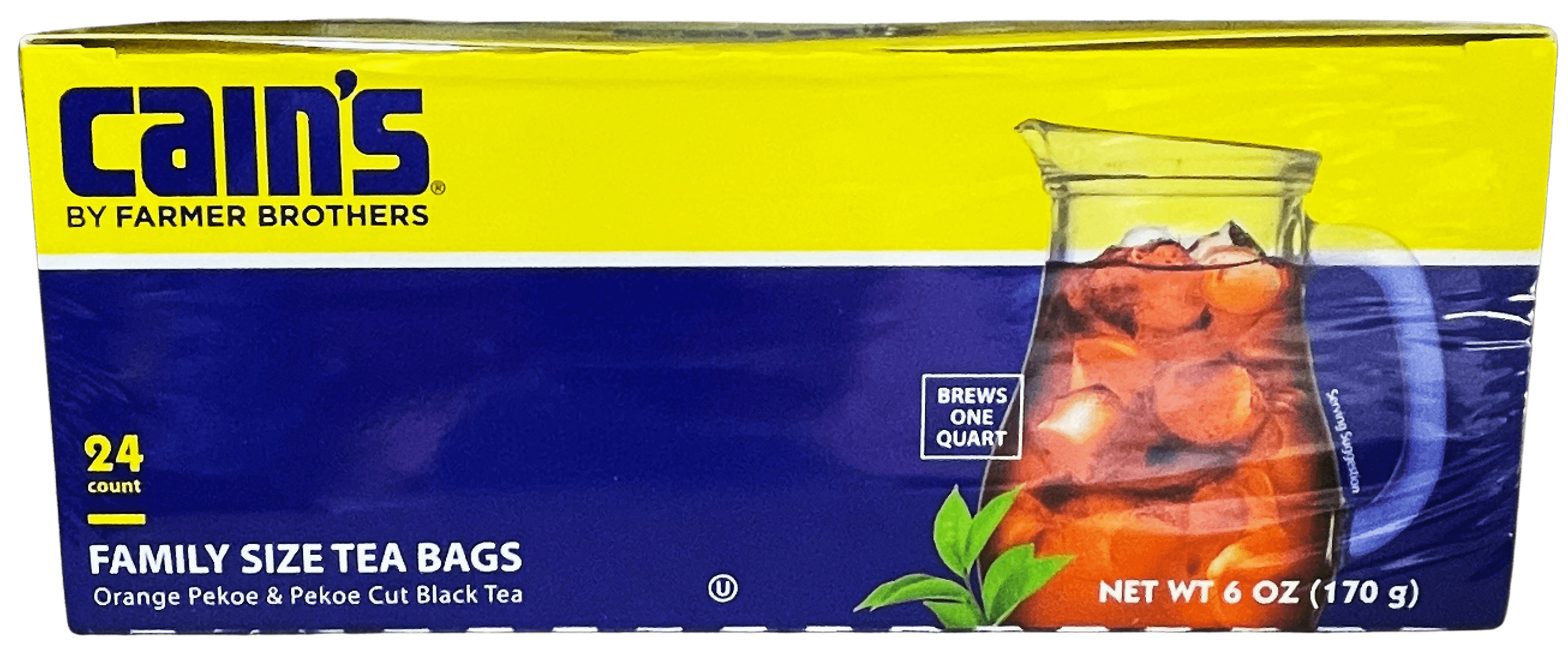 Cain's Orange Pekoe & Pekoe Cut Black Tea Family Size Tea Bags, Each Brews One Quart, Case Pack, 24 Count (Pack of 12)