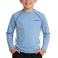 thumbnail image 3 of Rvasteizo Kids Long Sleeve Shirt Solid Raglan Crew Neck Long Sleeve Breathable Breathable Knit Tee for Boys Girls Summer training Wear, 3 of 5