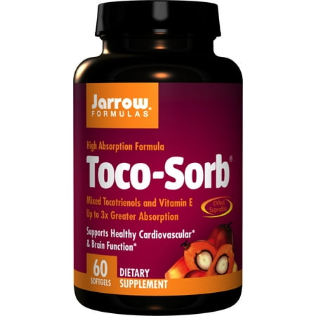 Jarrow Formulas Toco-Sorb, Supports Healthy Cardiovascular & Brain Function, 60 (Best Vitamins For Brain Function)
