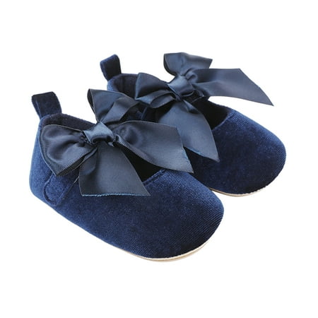 

nsendm Toddler Kids Girls Soild Colour Bowknot Princress Shoes Soft Sole The Floor Barefoot Non Size 7 Baby Boy Shoes Shoes Blue 6 Months
