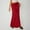 c01Red, variant on LNWUY Women's Cotton Linen Solid Color Waisted Elastic Waist Half-Body Skirt Drawstring Flare Maxi Skirt Simple Casual Long Skirt Green L