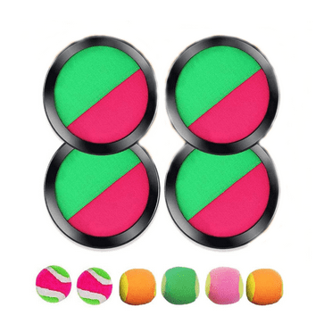 BESTSKY 4Pcs Outdoor Ball Games,Four Vibrant Discs Catch,Promotes Family Interaction Toss and Catch Ball Game,Red,Green