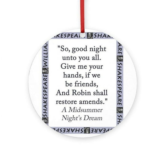 CafePress - So Good Night Unto You All -  Round Wood Ornament 4"