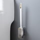thumbnail image 1 of Gray White Silicone Plastic Toilet Cleaning Brush with Wall Mount Holder and Under Rim Scrubber, 1 of 7