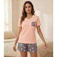 thumbnail image 3 of Womens Pajama Sets Soft T-shirt and shorts Sleepwear Sets size M, 3 of 5