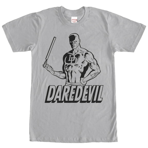 Men's Marvel Daredevil Billy Club Graphic Tee Silver Large