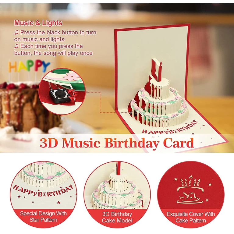 Birthday Greetings For Friend With Music 3D Happy Birthday Card Pop Up