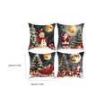 thumbnail image 3 of Sahpxhe Christmas Throw Pillow Cover 18X18 Set Of 4 Snow Scene Santa Reindeer Sleigh Pattern Soft Cushion Covers for Couch Home Decor, 3 of 6