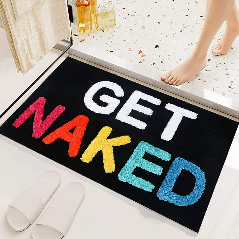 Take It Off Bath Mat, Cute Bathroom Rug Microfiber Funny Shower Bath Rug  Non Slip Get Naked Mat, Home Decor Carpet Super Absorbent Toilet Floor Mat