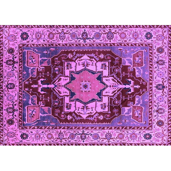 Ahgly Company Indoor Rectangle Persian Purple Traditional Area Rugs, 7' x 9'