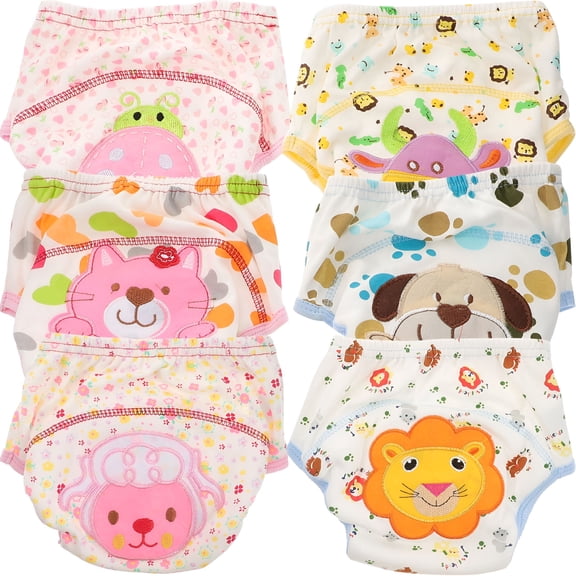 TELOLY 6pcs Baby Girls Nappy Diaper Underwear Toddler Potty Training Pants - Size M