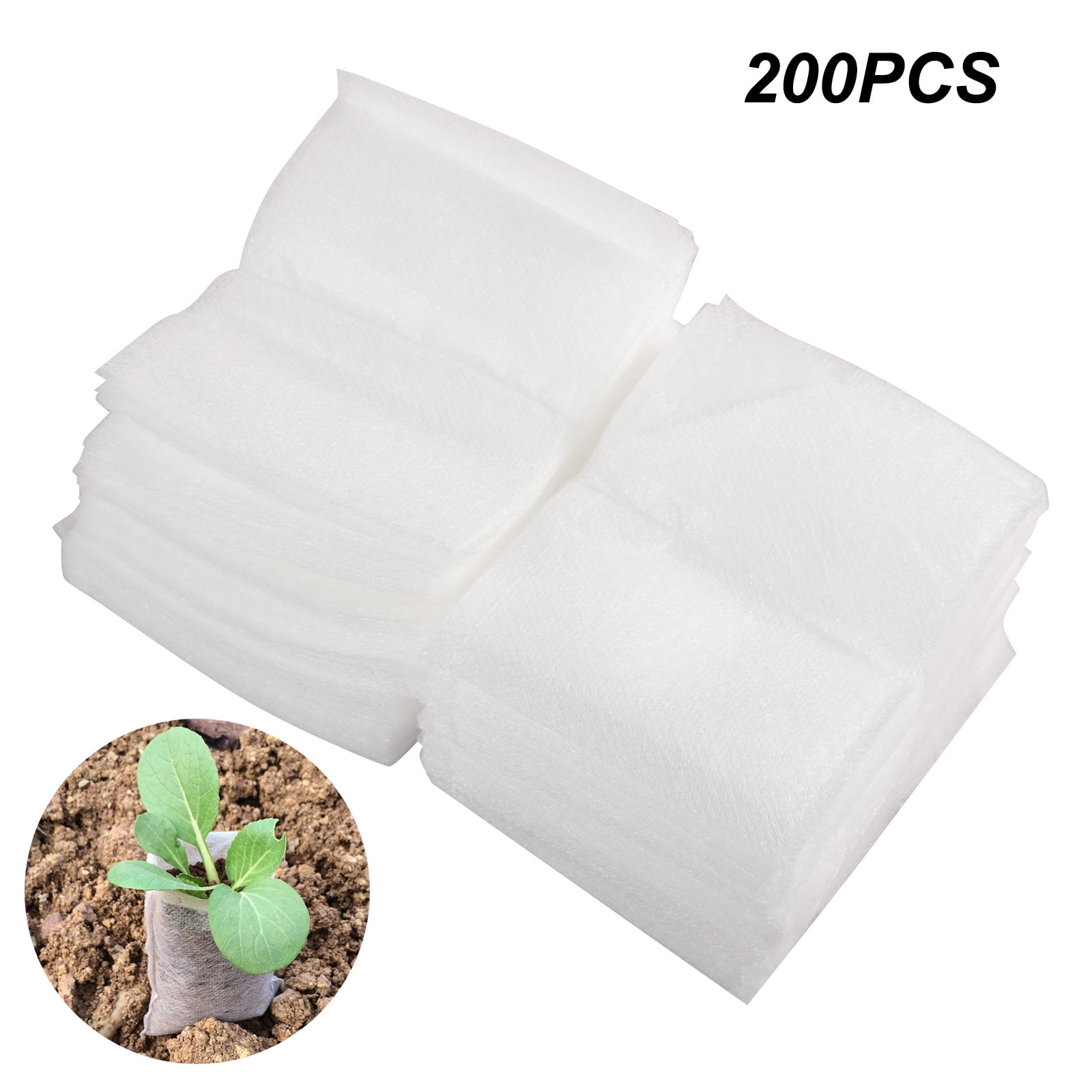 200pcs Non-Woven Seedling Nursery Bag Grow Planting Container Biodegradable