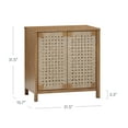 thumbnail image 4 of Nathan James Aerie Rustic Wood Cabinet, Boho Living Room Storage Cabinet with Seagrass Door Panels and Solid Wood Legs, Light Brown, 4 of 6