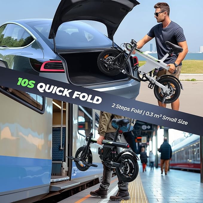 iSinwheel W-U1 500W Folding Electric Bike for Adults, 25 Miles