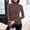 Brown, variant on Women Long Sleeve Tops Solid High Neck Fleece Thick Straight Hem Fall Winter Shirts
