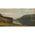 thumbnail image 2 of Amaldus Nielsen 14x9 Black Ornate Wood Framed Double Matted Museum Art Print Titled: Kirkhorn. Hornindalsvann (1879), 2 of 5