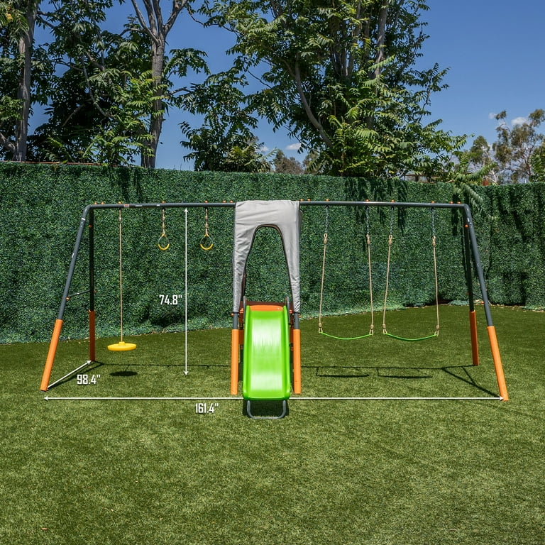 Jungle Warrior Jaguar Kids Outdoor Playground Swing Set with
