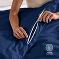thumbnail image 3 of Bare Home Luxury Duvet Cover and Sham Set - Premium 1800 Collection - Ultra-Soft - Oversized King, Dark Blue, 3-Pieces, 3 of 10