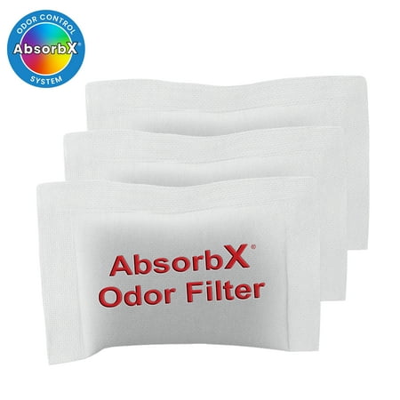 iTouchless 3-Pack, Absorbs, Natural Activated Carbon Technology, Biodegradable for Use Standard Size Compartment AbsorbX Filter Fits All, Trash Can Filters
