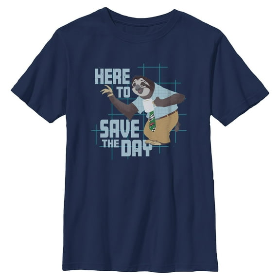 Boys Zootopia 2 Flash Slothmore Here To Save the Day T Shirt