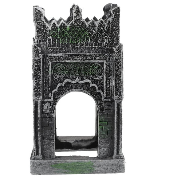 EXHUMKY Fish Tank Resin Castle Decorations 5.4x2.9x2.8in for Aquarium Landscaping and Indoor Decoration 1Pcs