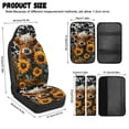 thumbnail image 7 of Xoenoiee Highland Cattle Sunflower Pattern Car Seat Covers Full Set of 5 for Women Men, Faux Leather Auto Seat Cover Protector with Seat Belt Covers and Center Console Cover, 7 of 7