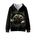 thumbnail image 4 of Xoenoiee 3D Pug Dog Print Fleece Zip Hoodies Sweatshirt for Teen Boys Long Sleeve Activewear Kids Pullover Hoody Sweatshirts with Pockets for Fall/Spring Clothing Vacation Sports, XL, 4 of 7
