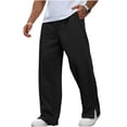 thumbnail image 3 of Mens Sweatpants Fashion Casual Solid Color Loose Winter Drawstring Pockets Pants Sweatpant Soft and Comfortable, 3 of 7