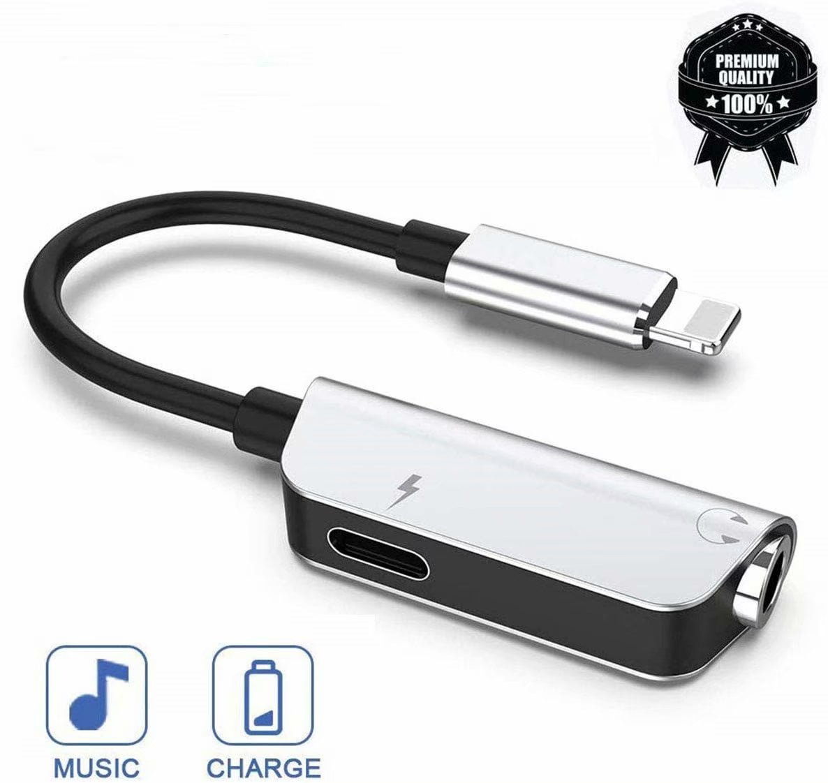 Headphone Adapter For Iphone 3 5mm Jack Adaptor 2 In 1 Charging Cable For Iphone 7plus 8 8plus X Xr Xs Earphone Aux Car Charge Adapter Splitter Audio Connector Walmart Com Walmart Com
