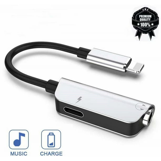 Headphone Adapter for iPhone 3.5mm Jack Adaptor 2 in 1 Charging Cable