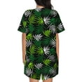 thumbnail image 6 of Susaid Tropical Leaves1 Print Women's Pajama Set, Button-Up Sleepwear with Elastic Waist Shorts, Perfect for Lounging, Yoga, Beach, and Casual Wear-Medium, 6 of 7