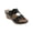 Black, variant on Womens RITA Comfort Insole Faux Leather Wedge Sandals