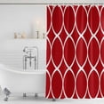 thumbnail image 4 of Red Abstract Waterproof Fabric Shower Curtain,Modern White Geometric Twisted Art Waterproof Fabric Shower Curtain for Bathroom Curtains Bathtubs Hotel Shower Curtains with 12 Hooks Standard 60x72, 4 of 8
