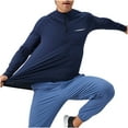 thumbnail image 6 of cfhntfmh Mens 1/4 Zip Pullover Workout Performance Tshirt Long Sleeve Hiking Outdoor Shirts Quick Dry Gym Tops(Navy,Large), 6 of 6