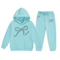 thumbnail image 4 of LUOGENLI Outfits Baby Girl Rompers 9-12 Months Child Toddler Boys Girls Long Sleeve Solid Warm Hoodie Pullover Tops Pants Kids Outfits Sweat Suit Light Blue 7-8 Years, 4 of 4