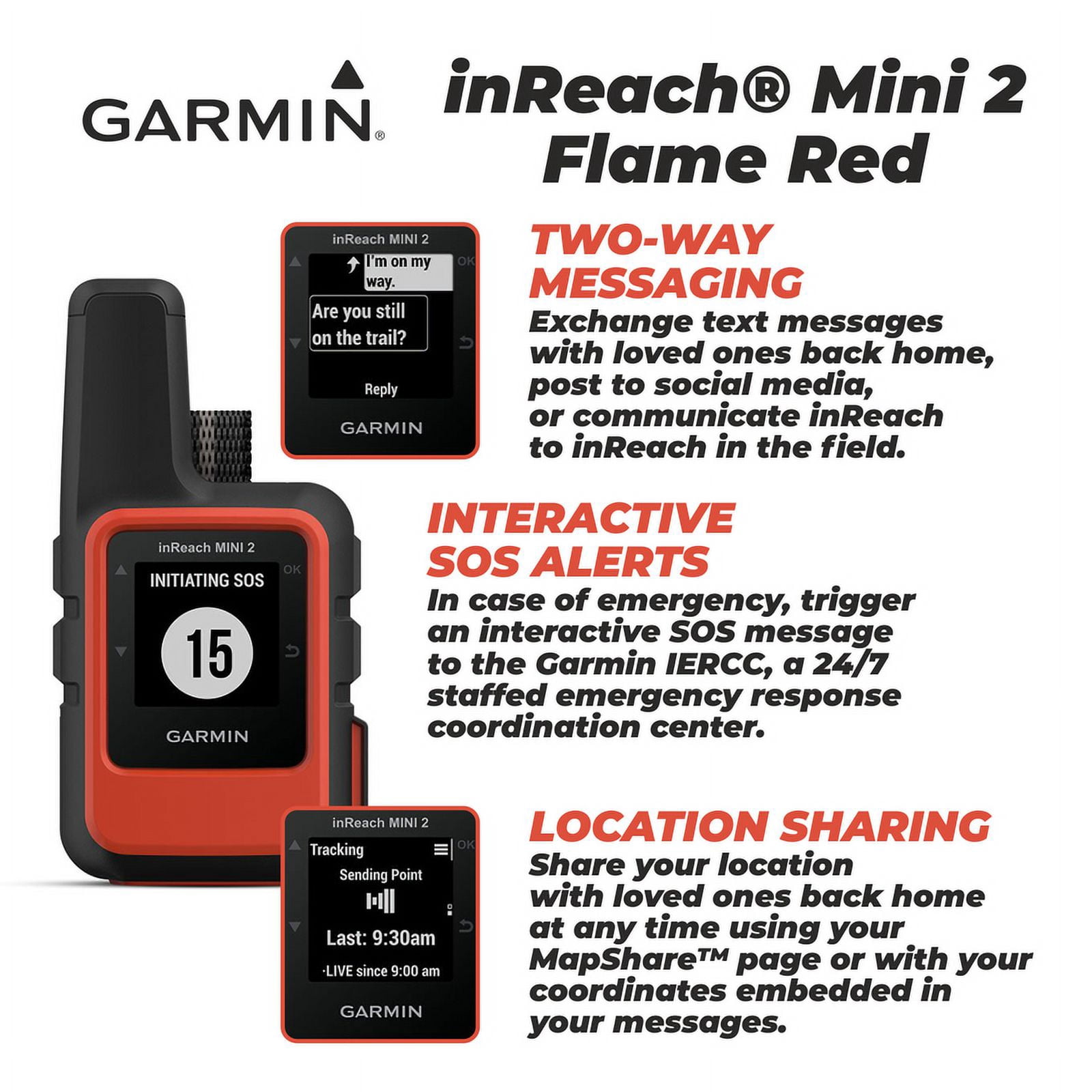 Garmin InReach Mini 2 Satellite Communicator Gps Flame Red