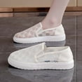 thumbnail image 6 of Women's Slip On Shoes for Work Non Outsole Safety Fashion Casual Stylish Lace Breathable White Sneakers For Everyday Comfort Ideal Relaxed Outfits And Year Round Wear Flat Design Easy Use, 6 of 9